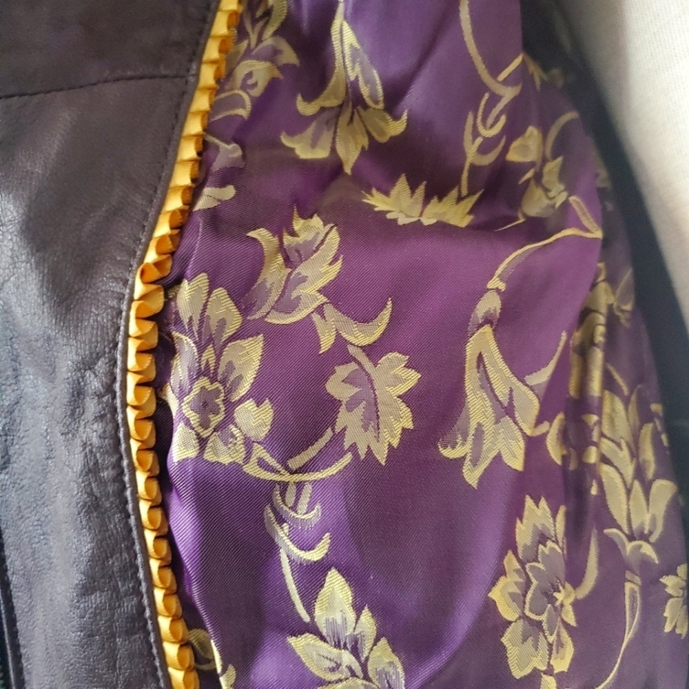 Danier fitted leather and  wool brown jacket. Size xs - Picture 7 of 10